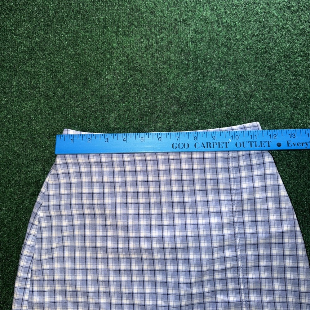 Hollister, Ultra High-Rise Plaid Mini Skirt Blue/White/Blue Zip Slit - Size XS - Picture 4 of 6